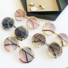 Load image into Gallery viewer, Gafas de sol de moda para mujer, anteojos de sol femeninos de gran tamaño, de lujo, diseño famoso, con degradado, cara delgada, Gafas de color rosa, UV400