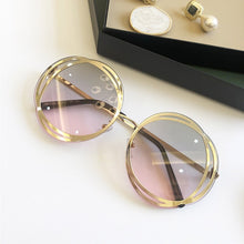 Load image into Gallery viewer, Gafas de sol de moda para mujer, anteojos de sol femeninos de gran tamaño, de lujo, diseño famoso, con degradado, cara delgada, Gafas de color rosa, UV400