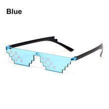 Load image into Gallery viewer, Gafas de sol de moda para mujer, lentes de sol de 8 bits pixeladas Unisex, de mosaico, divertidas, Vintage, gafas de Thug Life