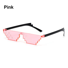 Load image into Gallery viewer, Gafas de sol de moda para mujer, lentes de sol de 8 bits pixeladas Unisex, de mosaico, divertidas, Vintage, gafas de Thug Life
