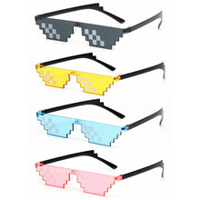 Load image into Gallery viewer, Gafas de sol de moda para mujer, lentes de sol de 8 bits pixeladas Unisex, de mosaico, divertidas, Vintage, gafas de Thug Life