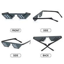 Load image into Gallery viewer, Gafas de sol de moda para mujer, lentes de sol de 8 bits pixeladas Unisex, de mosaico, divertidas, Vintage, gafas de Thug Life