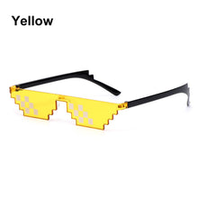 Load image into Gallery viewer, Gafas de sol de moda para mujer, lentes de sol de 8 bits pixeladas Unisex, de mosaico, divertidas, Vintage, gafas de Thug Life