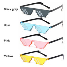 Load image into Gallery viewer, Gafas de sol de moda para mujer, lentes de sol de 8 bits pixeladas Unisex, de mosaico, divertidas, Vintage, gafas de Thug Life
