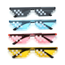 Load image into Gallery viewer, Gafas de sol de moda para mujer, lentes de sol de 8 bits pixeladas Unisex, de mosaico, divertidas, Vintage, gafas de Thug Life