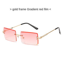 Load image into Gallery viewer, Gafas de sol estéticas para hombre y mujer, lentes de sol sin marco con gradiente, rectangulares de corte, pequeñas, cuadradas, estilo Y2K, 2000S