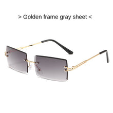 Load image into Gallery viewer, Gafas de sol estéticas para hombre y mujer, lentes de sol sin marco con gradiente, rectangulares de corte, pequeñas, cuadradas, estilo Y2K, 2000S