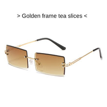 Load image into Gallery viewer, Gafas de sol estéticas para hombre y mujer, lentes de sol sin marco con gradiente, rectangulares de corte, pequeñas, cuadradas, estilo Y2K, 2000S