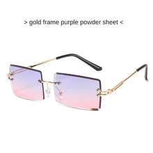 Load image into Gallery viewer, Gafas de sol estéticas para hombre y mujer, lentes de sol sin marco con gradiente, rectangulares de corte, pequeñas, cuadradas, estilo Y2K, 2000S