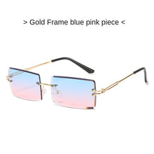 Load image into Gallery viewer, Gafas de sol estéticas para hombre y mujer, lentes de sol sin marco con gradiente, rectangulares de corte, pequeñas, cuadradas, estilo Y2K, 2000S