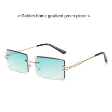 Load image into Gallery viewer, Gafas de sol estéticas para hombre y mujer, lentes de sol sin marco con gradiente, rectangulares de corte, pequeñas, cuadradas, estilo Y2K, 2000S