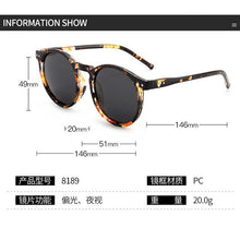 Load image into Gallery viewer, Gafas de sol polarizadas redondas Retro para mujer, anteojos de sol polarizados Vintage con remaches nuevos