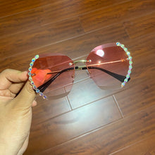 Load image into Gallery viewer, Gafas de sol sin marco vintage para dama, lentes de sol sin marco estilo vintage de gran tamaño, famoso diseño de lujo, cuadradas con diamante sexy, 2023