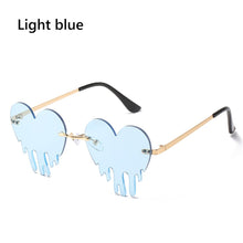 Load image into Gallery viewer, Gafas de sol sin montura con forma de lágrima de corazón, gafas estilo Steampunk, UV400, accesorios de fiesta de disfraces, Halloween, 1 ud.