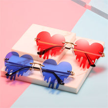 Load image into Gallery viewer, Gafas de sol sin montura con forma de lágrima de corazón, gafas estilo Steampunk, UV400, accesorios de fiesta de disfraces, Halloween, 1 ud.