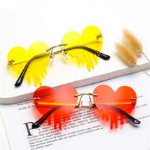 Load image into Gallery viewer, Gafas de sol sin montura con forma de lágrima de corazón, gafas estilo Steampunk, UV400, accesorios de fiesta de disfraces, Halloween, 1 ud.