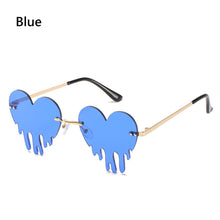 Load image into Gallery viewer, Gafas de sol sin montura con forma de lágrima de corazón, gafas estilo Steampunk, UV400, accesorios de fiesta de disfraces, Halloween, 1 ud.