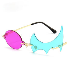 Load image into Gallery viewer, Gafas de sol sin montura para hombre y mujer, lentes de sol sin montura, irregulares, doradas, UV400, modernas, personalizadas, para exteriores, 2023