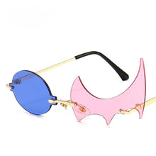 Load image into Gallery viewer, Gafas de sol sin montura para hombre y mujer, lentes de sol sin montura, irregulares, doradas, UV400, modernas, personalizadas, para exteriores, 2023