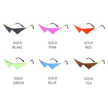 Load image into Gallery viewer, Gafas de sol triangulares para hombre y mujer, nuevas grandes y únicas, con marco grande, personalizadas, a la moda, lujosas, doradas, UV400, 2023