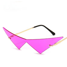Load image into Gallery viewer, Gafas de sol triangulares para hombre y mujer, nuevas grandes y únicas, con marco grande, personalizadas, a la moda, lujosas, doradas, UV400, 2023