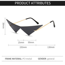 Load image into Gallery viewer, Gafas de sol triangulares para hombre y mujer, nuevas grandes y únicas, con marco grande, personalizadas, a la moda, lujosas, doradas, UV400, 2023
