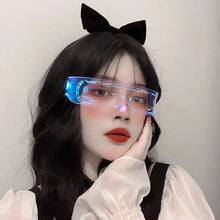 Load image into Gallery viewer, Gafas luminosas LED de alta tecnología para mujer, lentes que cambian de colores, deslumbrantes, para club nocturno, nuevas
