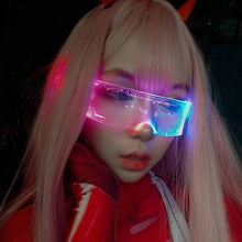 Load image into Gallery viewer, Gafas luminosas LED de alta tecnología para mujer, lentes que cambian de colores, deslumbrantes, para club nocturno, nuevas