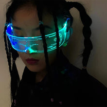 Load image into Gallery viewer, Gafas luminosas LED de alta tecnología para mujer, lentes que cambian de colores, deslumbrantes, para club nocturno, nuevas
