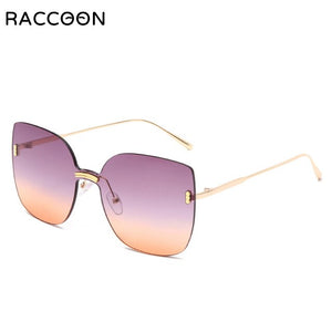 Gentle My Mars Women Rimless Cat Eye Oversized Sunglasses  Female Sun Glasses Monster Wild Personality Eyewear