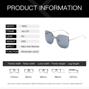 Gentle My Mars Women Rimless Cat Eye Oversized Sunglasses  Female Sun Glasses Monster Wild Personality Eyewear