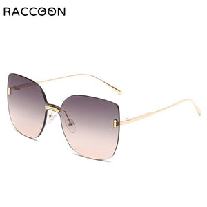 Gentle My Mars Women Rimless Cat Eye Oversized Sunglasses  Female Sun Glasses Monster Wild Personality Eyewear
