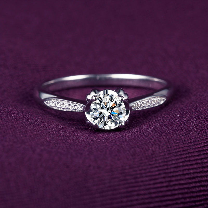 Genuine 0.3 Carat 18k Gold And White Gold Diamond Ring Platinum Wedding Diamond Ring Marriage Couple