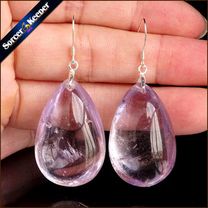 Genuine 925 Sterling Silver Amethysts High Grade Drop Earrings Purple Fine Jewelry Gift for Woman 100% Natural Gem stone TS724