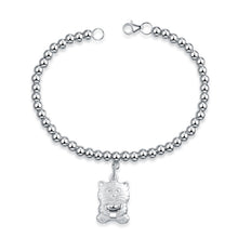 Load image into Gallery viewer, Genuine 925 Sterling Silver Cute Twelve Animal Style Bracelet Woman Round Bead Chain Fashion Jewelry Bracelet