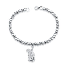 Load image into Gallery viewer, Genuine 925 Sterling Silver Cute Twelve Animal Style Bracelet Woman Round Bead Chain Fashion Jewelry Bracelet