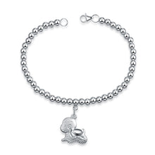 Load image into Gallery viewer, Genuine 925 Sterling Silver Cute Twelve Animal Style Bracelet Woman Round Bead Chain Fashion Jewelry Bracelet
