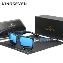 Load image into Gallery viewer, Genuine KINGSEVEN Brand Square Retro Gradient Polarized Sunglasses Women Men Carbon Fiber Pattern Design Outdoor Sports Eyewear