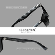 Load image into Gallery viewer, Genuine KINGSEVEN Brand Square Retro Gradient Polarized Sunglasses Women Men Carbon Fiber Pattern Design Outdoor Sports Eyewear