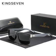 Load image into Gallery viewer, Genuine KINGSEVEN Brand Square Retro Gradient Polarized Sunglasses Women Men Carbon Fiber Pattern Design Outdoor Sports Eyewear