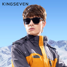 Load image into Gallery viewer, Genuine KINGSEVEN Brand Square Retro Gradient Polarized Sunglasses Women Men Carbon Fiber Pattern Design Outdoor Sports Eyewear