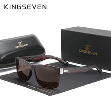 Load image into Gallery viewer, Genuine KINGSEVEN Brand Square Retro Gradient Polarized Sunglasses Women Men Carbon Fiber Pattern Design Outdoor Sports Eyewear