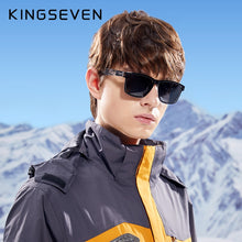 Load image into Gallery viewer, Genuine KINGSEVEN Brand Square Retro Gradient Polarized Sunglasses Women Men Carbon Fiber Pattern Design Outdoor Sports Eyewear