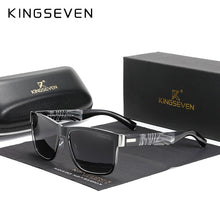 Load image into Gallery viewer, Genuine KINGSEVEN Brand Square Retro Gradient Polarized Sunglasses Women Men Carbon Fiber Pattern Design Outdoor Sports Eyewear