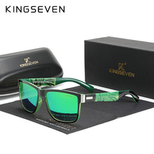 Load image into Gallery viewer, Genuine KINGSEVEN Brand Square Retro Gradient Polarized Sunglasses Women Men Carbon Fiber Pattern Design Outdoor Sports Eyewear