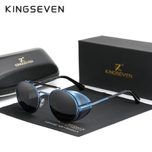 Load image into Gallery viewer, Genuine KINGSEVEN Retro Round Steampunk Sunglasses Men Retro Women Sun Glasses Shades Vintage Travel Eyewear Gafas De Sol 7550