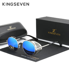 Load image into Gallery viewer, Genuine KINGSEVEN Retro Round Steampunk Sunglasses Men Retro Women Sun Glasses Shades Vintage Travel Eyewear Gafas De Sol 7550