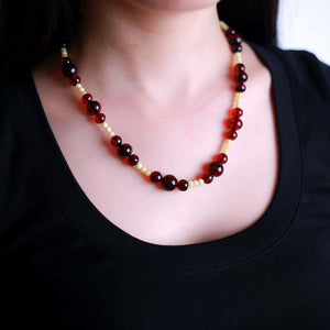 Genuine luxury Brand pure100% natural Baltic amber beeswax multi-treasure necklace factory direct large number of wholesale 20g