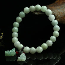 Carica l'immagine nel visualizzatore di Gallery, Genuine natural glutinous jade beads round bracelet Myanmar jade beads beads hand A goods jade jade beads bracelet ABX3679