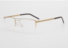 Carica l&#39;immagine nel visualizzatore di Gallery, German Brand Glasses Frame Men Semi-Rim Structure Medical Aviation Stainless Steel Eyeglasses Women Light Spectacle Jessica